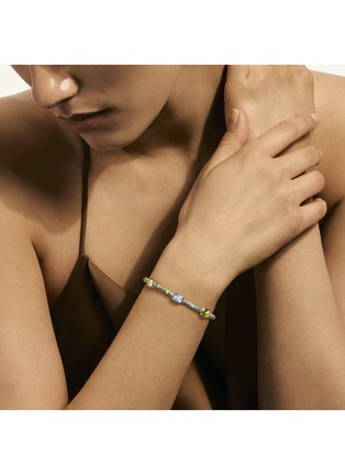  - JOHN HARDY - Heishi Sterling Silver Peridot Sky Blue Topaz Lemon Quartz Beaded Bracelet — Size UXS
