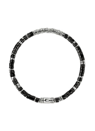 细节 - 点击放大 - JOHN HARDY - Heishi Sterling Silver Matte Treated Black Onyx Hematite Bracelet — Size UM