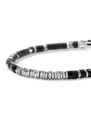  - JOHN HARDY - Heishi Sterling Silver Matte Treated Black Onyx Hematite Bracelet — Size UM