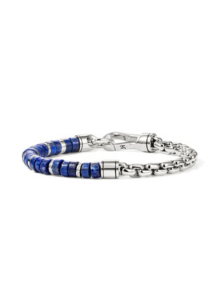 细节 - 点击放大 - JOHN HARDY - Heishi Sterling Silver Lapis Lazuli Beaded Box Chain Bracelet — Size UM