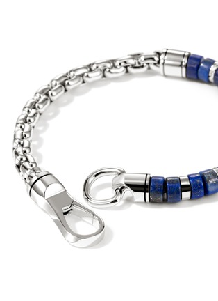  - JOHN HARDY - Heishi Sterling Silver Lapis Lazuli Beaded Box Chain Bracelet — Size UM