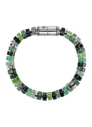 细节 - 点击放大 - JOHN HARDY - Heishi Sterling Silver Emerald Malachite Aventurine Chrysoprase Beaded Bracelet — Size UM