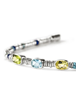  - JOHN HARDY - Heishi Sterling Silver Peridot Topaz Quartz Beaded Bracelet — Size UM