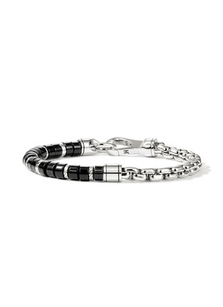 细节 - 点击放大 - JOHN HARDY - Heishi Sterling Silver Black Onyx Beaded Box Chain Bracelet — Size UL