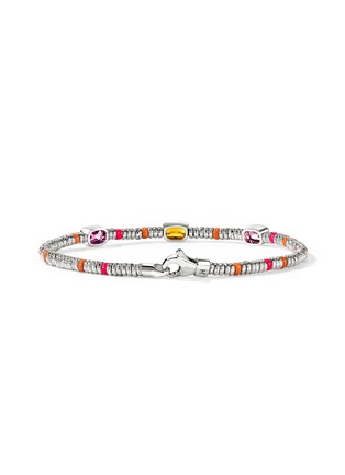 细节 - 点击放大 - JOHN HARDY - Heishi Sterling Silver Orange Citrine Rhodolite Pink Tourmaline Beaded Bracelet — Size UM