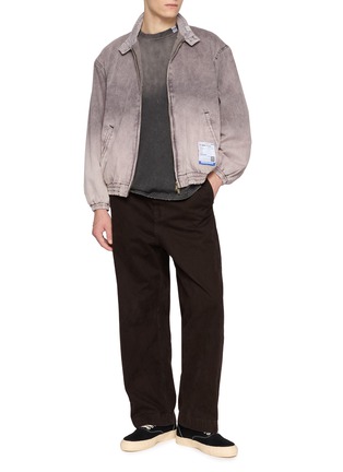 模特儿示范图 - 点击放大 - MIHARA YASUHIRO - Sunfaded Herringbone Cotton Zip Jacket