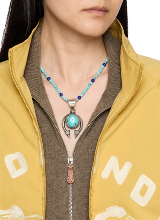 模特儿示范图 - 点击放大 - TIHWA JEWELRY - Silver Turquoise Pendant
