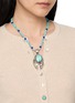模特儿示范图 - 点击放大 - TIHWA JEWELRY - Silver Turquoise Cabochon Sculptural Pendant