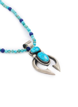 细节 - 点击放大 - TIHWA JEWELRY - Silver Turquoise Double Stone Sculptural Pendant