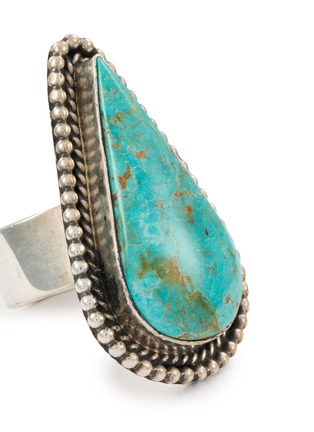 细节 - 点击放大 - TIHWA JEWELRY - Silver Turquoise Teardrop Statement Ring — US 9.5