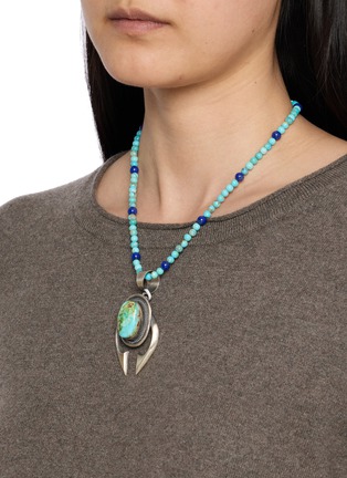 模特儿示范图 - 点击放大 - TIHWA JEWELRY - Silver Turquoise Pendant