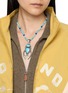 模特儿示范图 - 点击放大 - TIHWA JEWELRY - Silver Double Turquoise Pendant