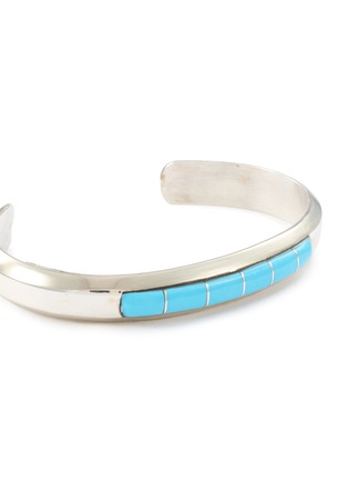细节 - 点击放大 - TIHWA JEWELRY - Small Silver Turquoise Inlay Cuff