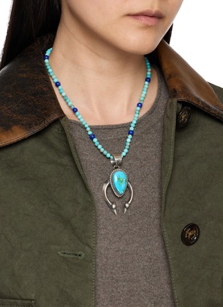 模特儿示范图 - 点击放大 - TIHWA JEWELRY - Silver Turquoise Pendant
