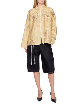 模特儿示范图 - 点击放大 - KATLIAX - Embroidered Stand Collar Jacket