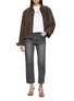 模特儿示范图 - 点击放大 - ÁMR DE SAÍSON - High Rise Straight Leg Cotton Denim Jeans