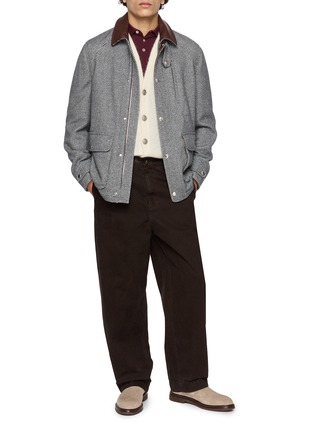 模特儿示范图 - 点击放大 - BRUNELLO CUCINELLI - Embroidered Crest Cotton Piqué Polo Shirt