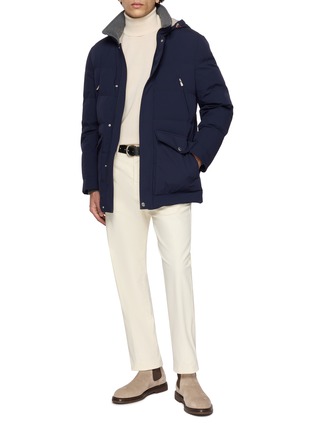模特儿示范图 - 点击放大 - BRUNELLO CUCINELLI - Detachable Hood Stretch Padded Jacket