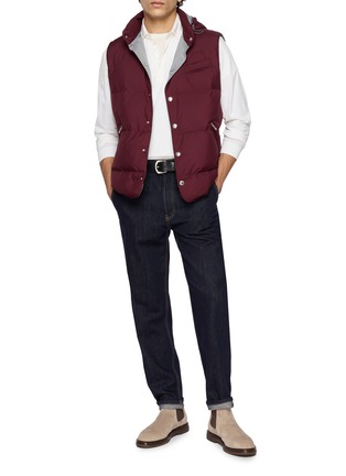 模特儿示范图 - 点击放大 - BRUNELLO CUCINELLI - Detachable Hood Quilted Padded Gilet