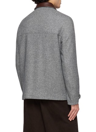 背面 - 点击放大 - BRUNELLO CUCINELLI - Contrast Collar Cashmere Silk Jacket