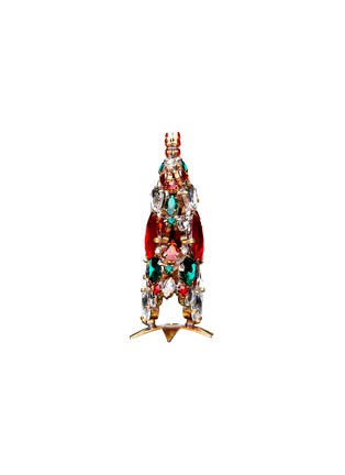 细节 –点击放大 - LUXURY CZECH JEWELRY - Small Rhinestone Glitzy Gleam Christmas Tree — Red/Green