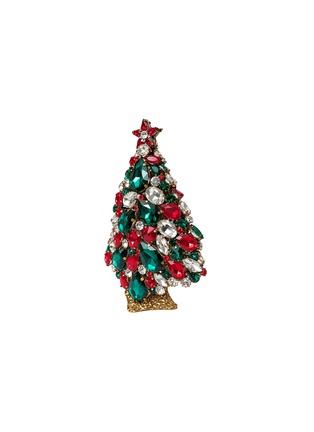 细节 –点击放大 - LUXURY CZECH JEWELRY - Medium Rhinestone Magical Star Christmas Tree — Red/Green