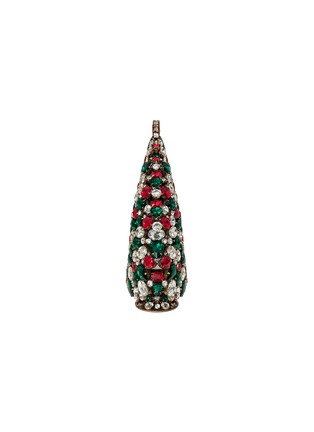 细节 –点击放大 - LUXURY CZECH JEWELRY - Large Rhinestone Christmas Tree — Red/Green