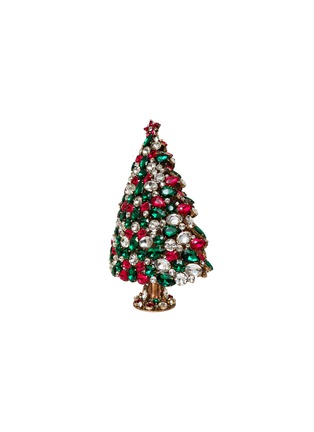细节 –点击放大 - LUXURY CZECH JEWELRY - Large Rhinestone Christmas Tree — Red/Green