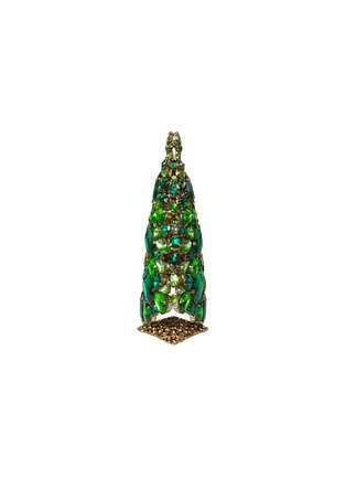 细节 –点击放大 - LUXURY CZECH JEWELRY - Medium Rhinestone Magical Star Christmas Tree — Green