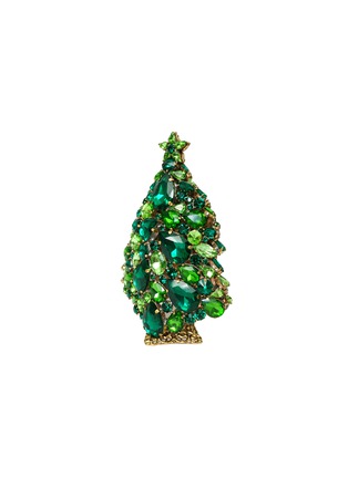 细节 –点击放大 - LUXURY CZECH JEWELRY - Medium Rhinestone Magical Star Christmas Tree — Green
