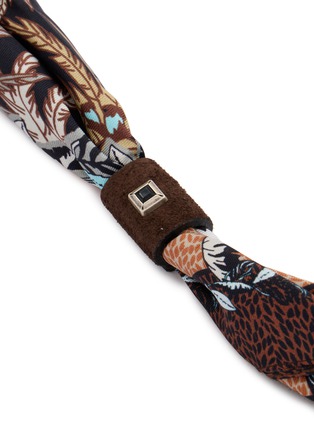 细节 - 点击放大 - MANCINO - Leather Bolo Silk Bandana