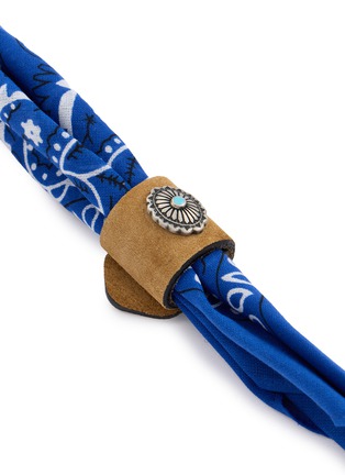 细节 - 点击放大 - MANCINO - Leather Bolo Cotton Bandana
