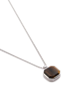细节 - 点击放大 - TOM WOOD - Tiger Eye Dan Pentant Rhodium Plated Silver Necklace