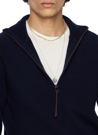 模特儿示范图 - 点击放大 - TOM WOOD - Rue Rhodium Plated Silver Chain Necklace