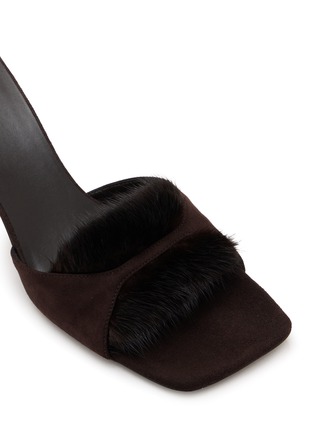 细节 - 点击放大 - THE ROW - Suzy 60 Mink Trim Suede Mules