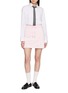 模特儿示范图 - 点击放大 - THOM BROWNE - Drawstring Mini Skirt