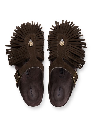 细节 - 点击放大 - BIRKENSTOCK 1774 - X ETRO GIZEH 流苏饰拖鞋