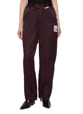 首图 - 点击放大 - MIHARA YASUHIRO - Drawstring Waistband Label Detail Satin Pants