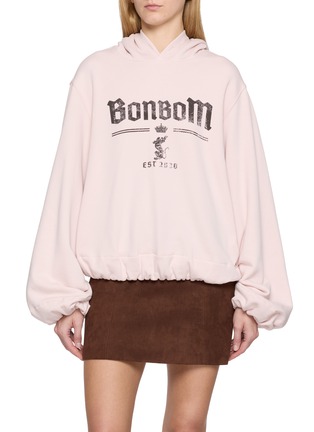 首图 - 点击放大 - BONBOM - Tiger Logo Printed Bubble Hem Hoodie