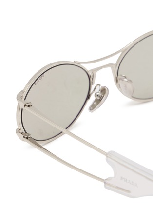 细节 - 点击放大 - PRADA - Metal Oval Sunglasses