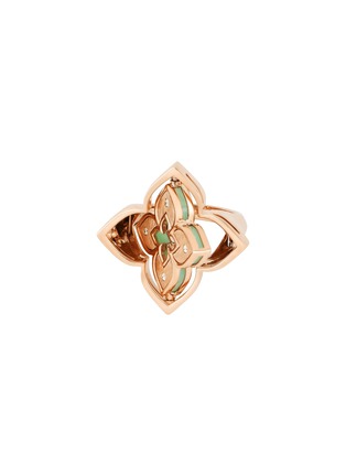 细节 - 点击放大 - ROBERTO COIN - Venetian Princess 18K Rose Gold Diamond Chrysoprase Ruby Ring — EU 53