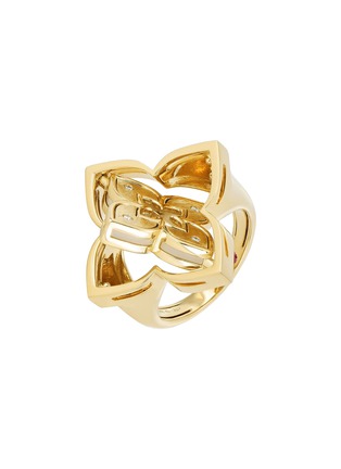 细节 - 点击放大 - ROBERTO COIN - Venetian Princess 18K Rose Gold Diamond Mother Of Pearl Ruby Ring — EU 52
