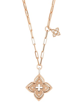 细节 - 点击放大 - ROBERTO COIN - Venetian Princess 18K Rose Gold Diamond Chrysoprase Ruby Necklace