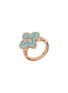 细节 - 点击放大 - ROBERTO COIN - Princess Flower 18K Rose White Gold Diamond Turquoise Ruby Ring