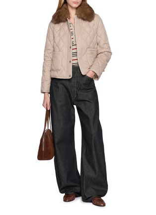 模特儿示范图 - 点击放大 - CHEVITE - Quilted Sable Fur Collar Jacket
