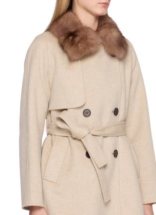  - CHEVITE - Sable Fur Collar Double Breasted Jacket