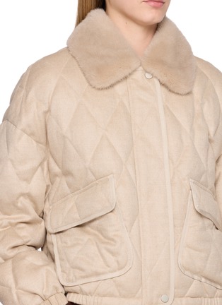  - CHEVITE - Quilted Mink Fur Collar Jacket