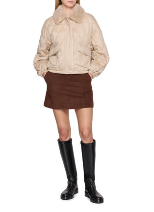 模特儿示范图 - 点击放大 - CHEVITE - Quilted Mink Fur Collar Jacket