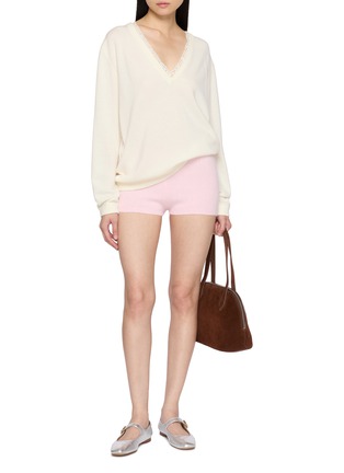 模特儿示范图 - 点击放大 - POSSE - Primerose Lace Trim V-Neck Sweater
