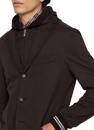  - ELEVENTY - Detachable Hooded Bib Single Breasted Blazer